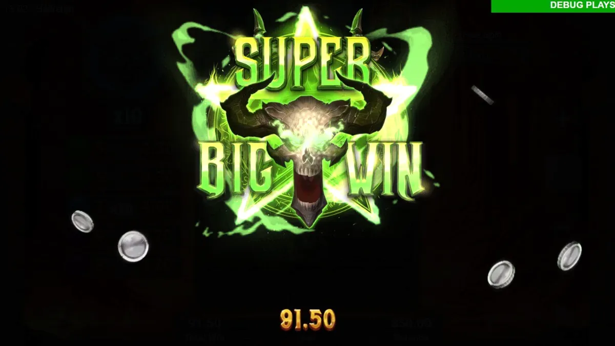 Tampilan visual slot Hellreign Scatter Magnet dengan tema neraka dan tengkorak