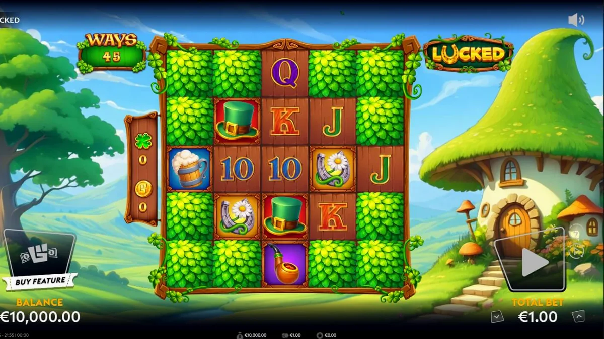 Tampilan visual slot Lucked dengan tema Irlandia yang memukau di layar ponsel