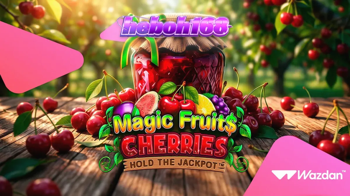 Tampilan visual slot Magic Fruit$: Cherries dengan simbol buah klasik dan elemen modern.